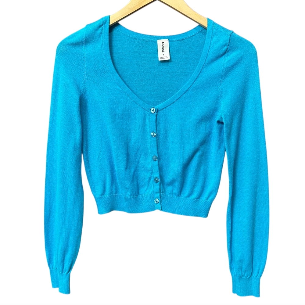 Abound Turquoise Cropped Cardigan